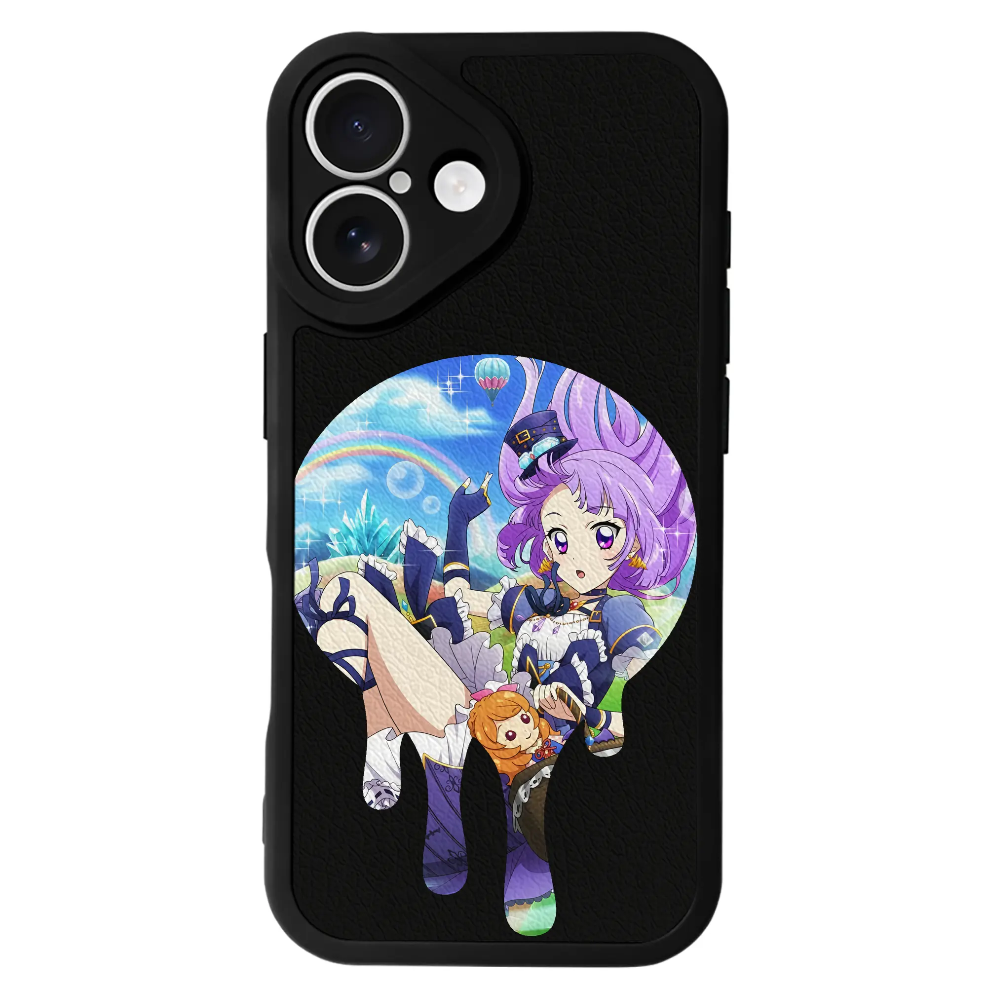 アイカツ グッズ 氷上 スミレ - IPhone 16シリーズ対応 ・ シリコンスマホケース ・ レザー調 ・ 高精度フィット ・ 耐衝撃 ・ ワイヤレス充電対応 ・ 精密カット